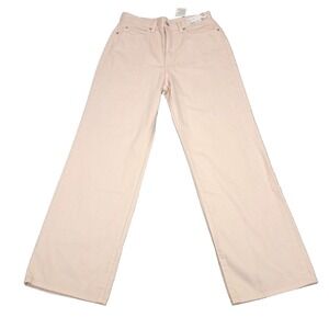 Uniqlo‎ Jeans Womens Pink High Rise Wide Straight Denim Waist 27 Inch